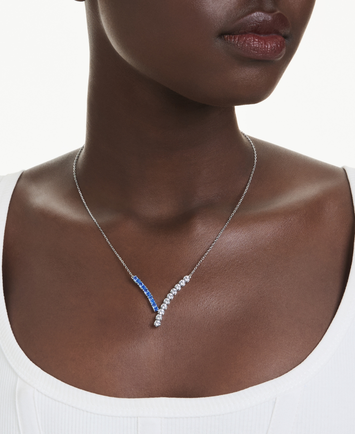 Swarovski Matrix Rhodium Plated Pendant Necklace