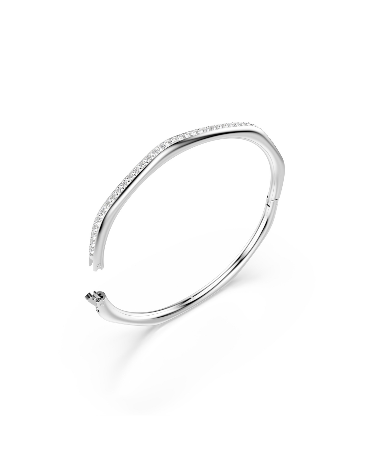 Swarovski Swaroski Dextera Rhodium Plated Bangle In Silver