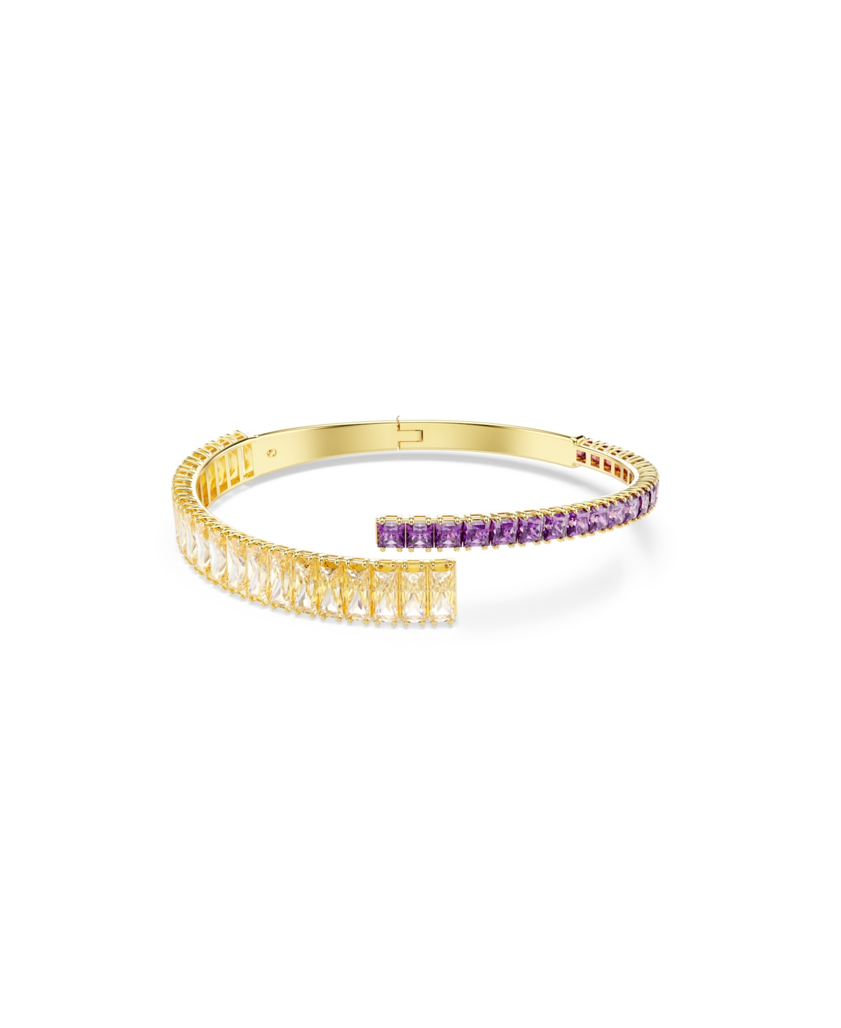 Swarovski Swaroski Matrix Gold-tone Plated Bangle In Purple