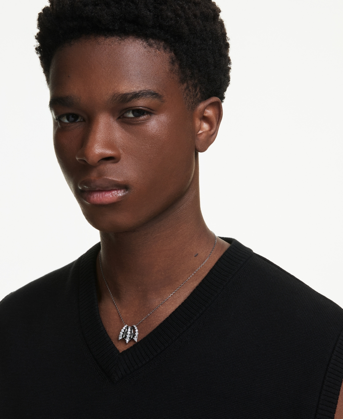 Swarovski Sublima Ruthenium Plated Pendant Necklace In Gray