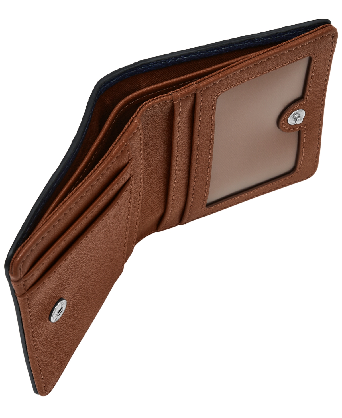 Fossil Logan Leather Small Bifold Wallet In Blue
