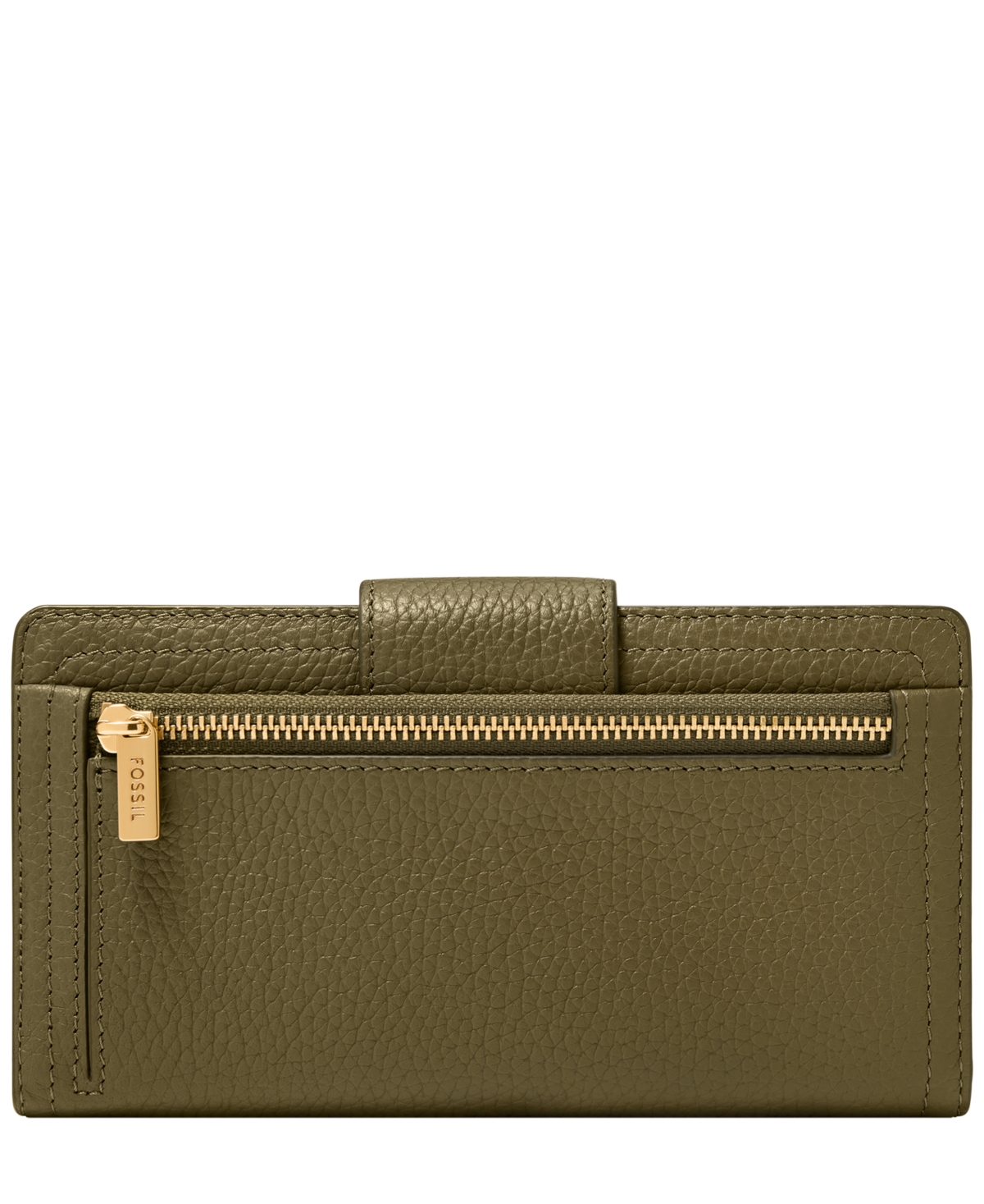 Fossil Logan Leather Rfid Tab Clutch Wallet In Green