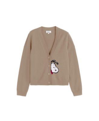 Women's Wool-Cashmere Snoopy Peekabow Cardigan