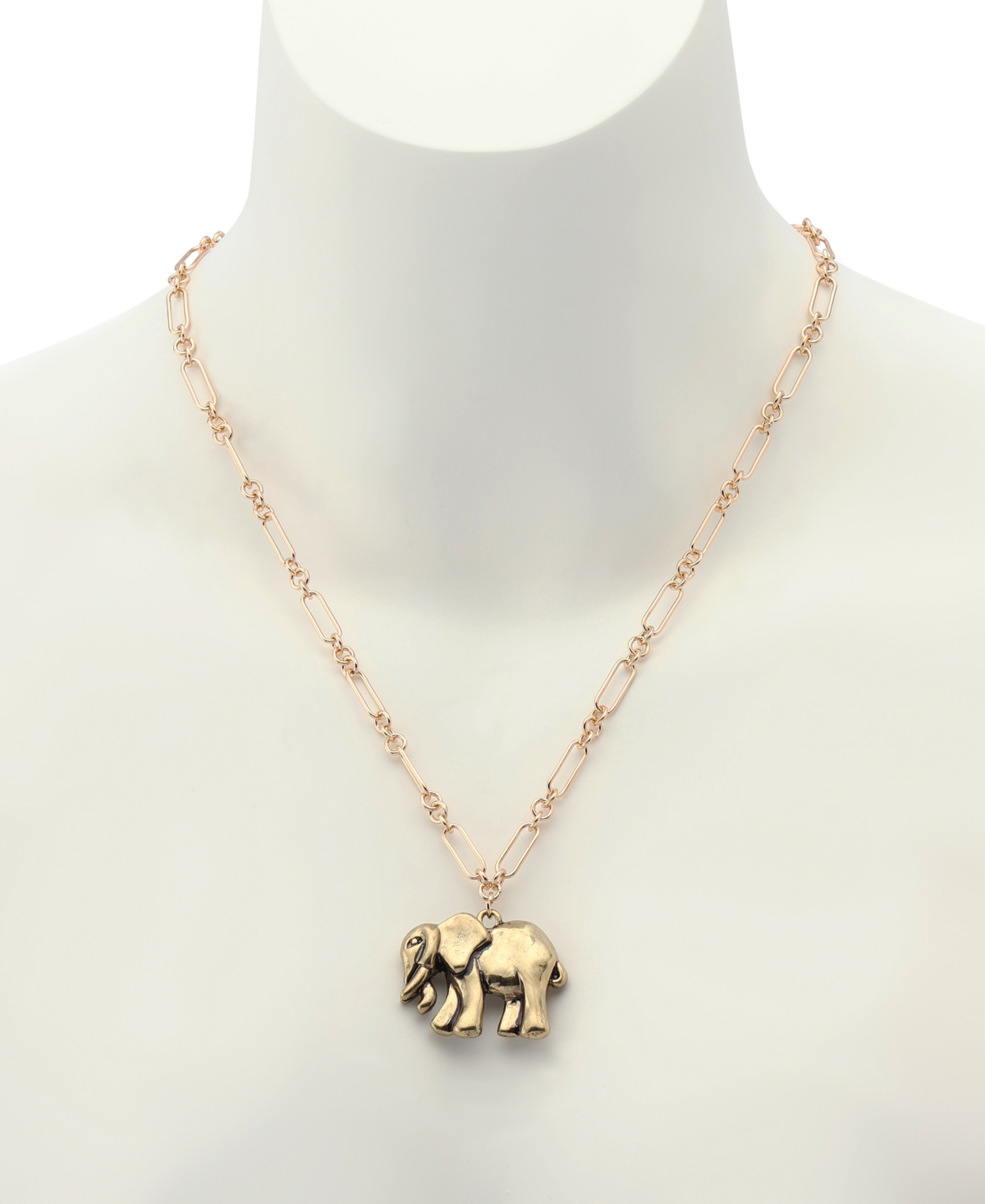 Robert Lee Morris Soho Gold Heirloom Charms Elephant Pendant Necklace