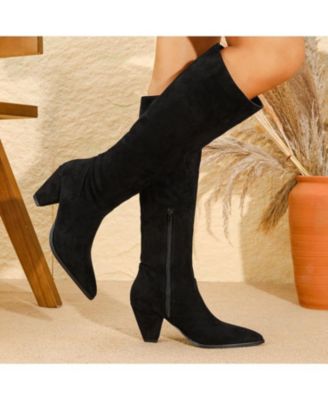 True Faux Suede Knee High Boots