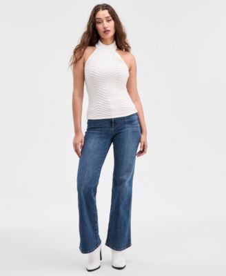 Women's Serina Chevron-Ribbed Halter Sweater