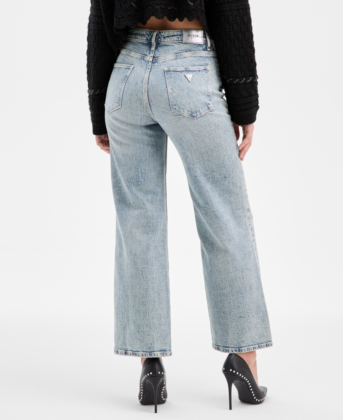 Guess Women's Ankle Wide-leg Jeans In Blue