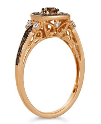 Vanilla and Chocolate Diamond Ring (0.78 ct. t.w.) in 14K Strawberry Gold