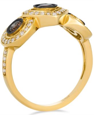 Vanilla Diamond (0.33 ct. t.w.) and Chocolate Diamond Ring (0.53 ct. t.w.) in 14K Honey Gold