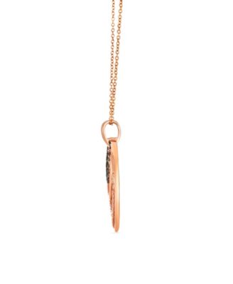 Vanilla and Chocolate Diamond Pendant Necklace (0.46 ct. t.w.) in 14K Strawberry Gold