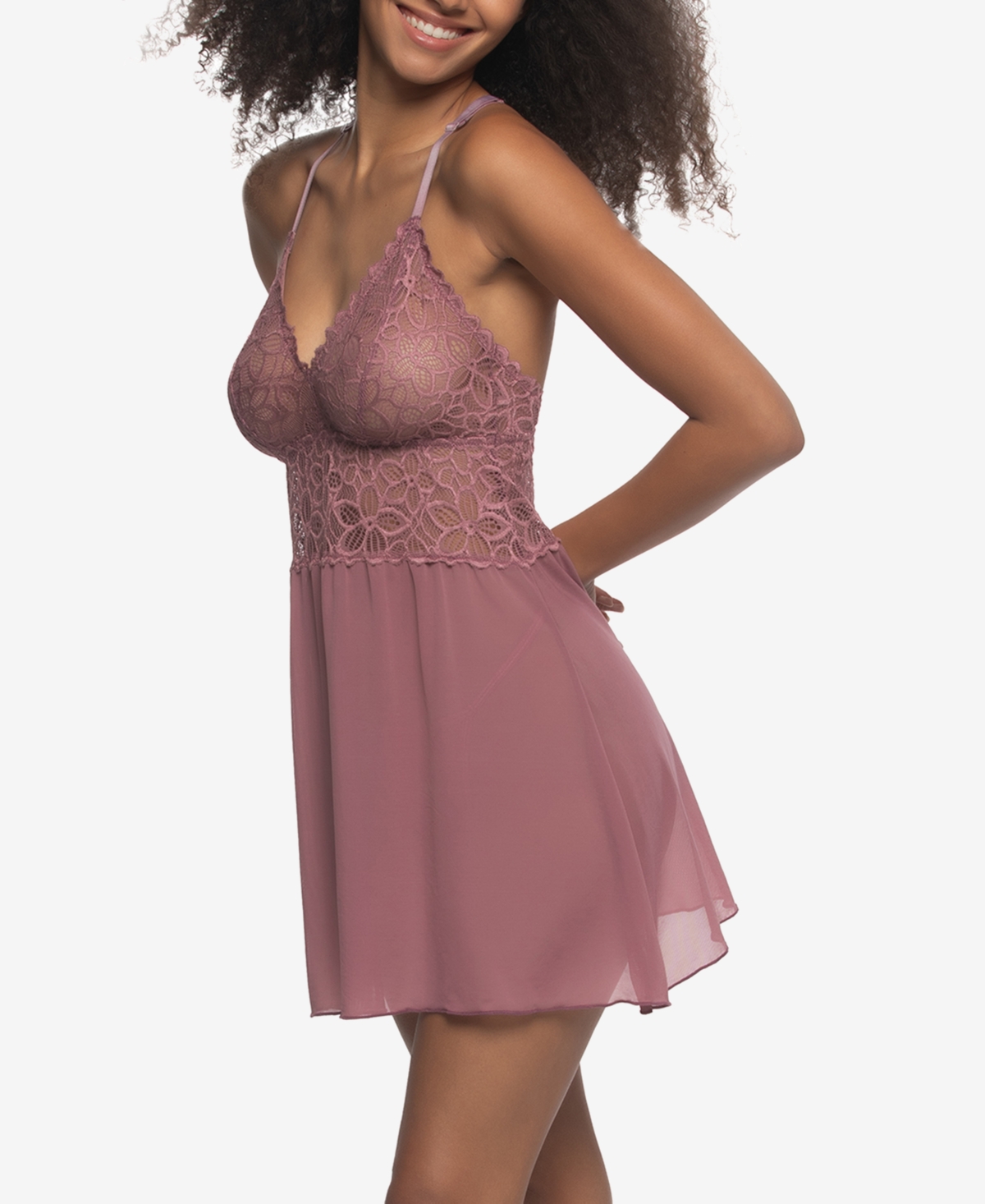 Jezebel Women's Renee Lace Mesh Babydoll