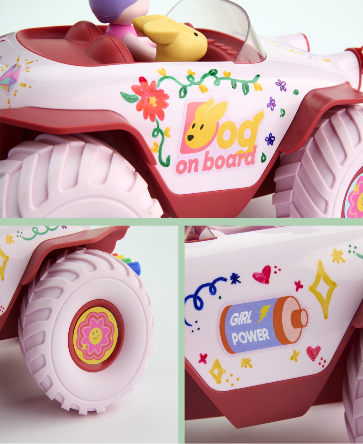 Sharper Image Pixie Cruiser Doodle Customizable Remote-control Car In Pink
