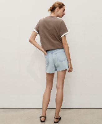 Women's Frayed Hem Denim Shorts