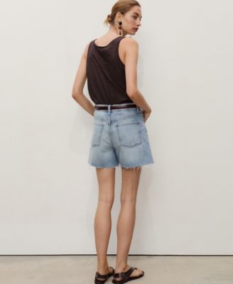 Women's Frayed Hem Denim Shorts