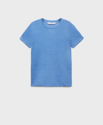 MANGO - Women's Short-Sleeved Linen T-Shirt