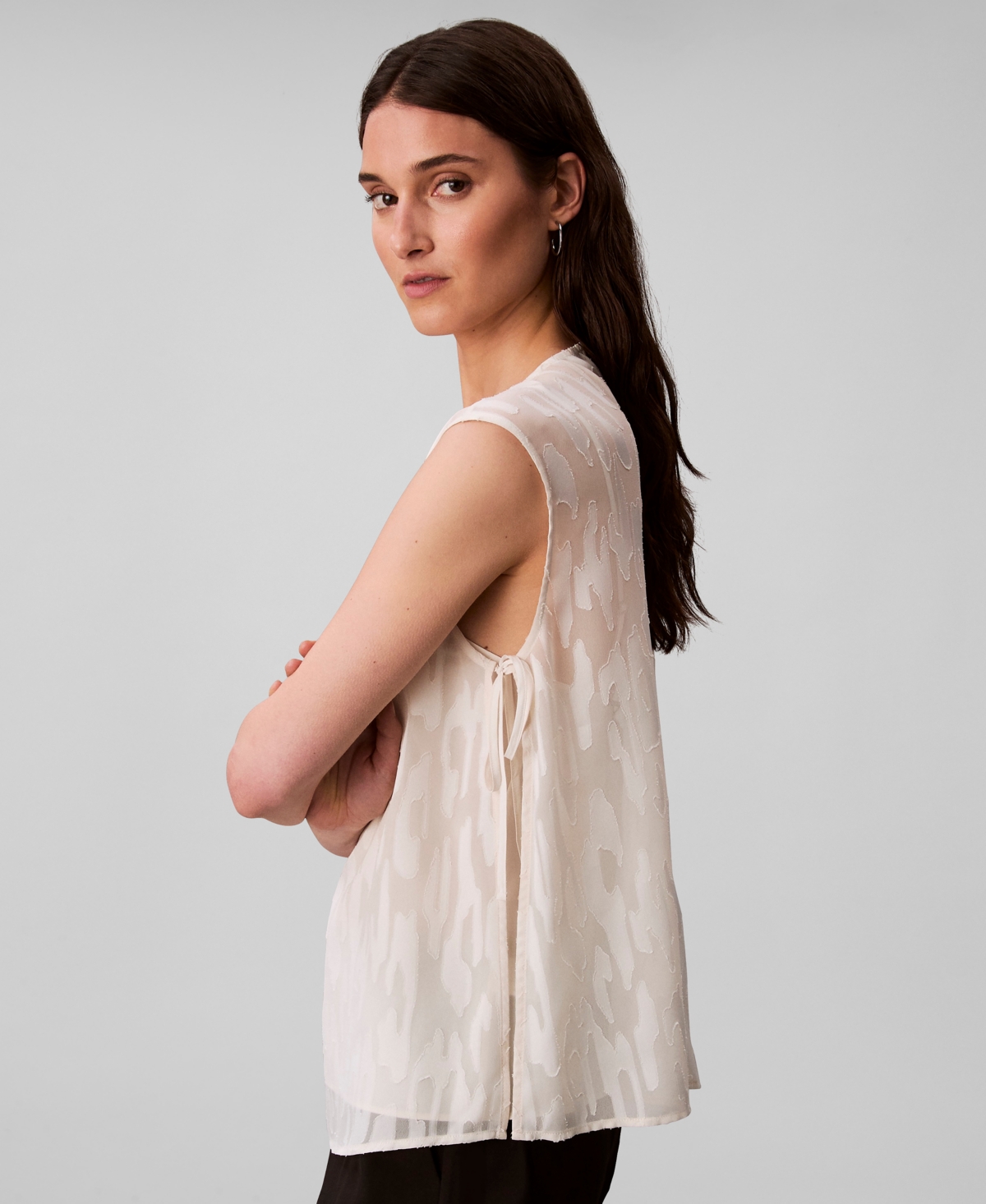Calvin Klein Women's Sleeveless Burnout Blouse
