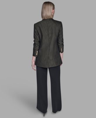 Women's Collared Button Front Blazer