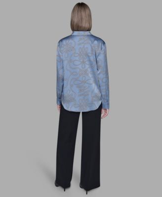 Women's Printed Collared Neck Blouse