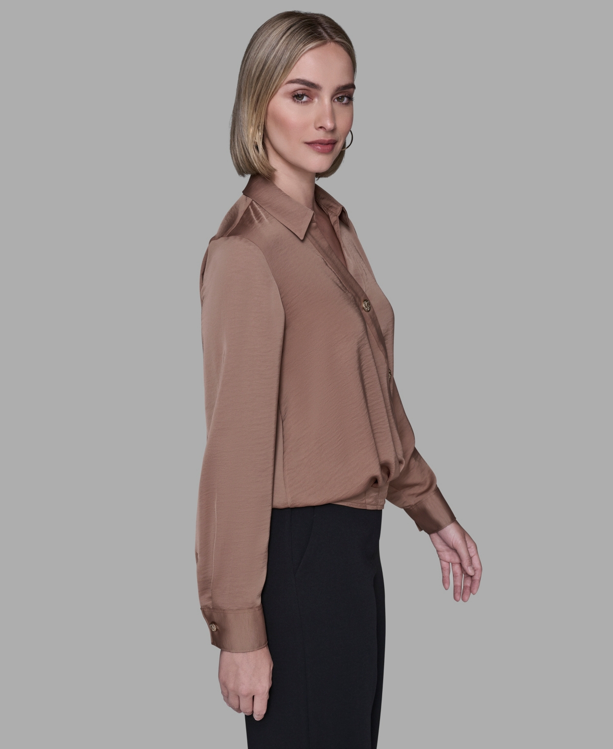 Karl Lagerfeld Paris Women's Collared Neck Blouse