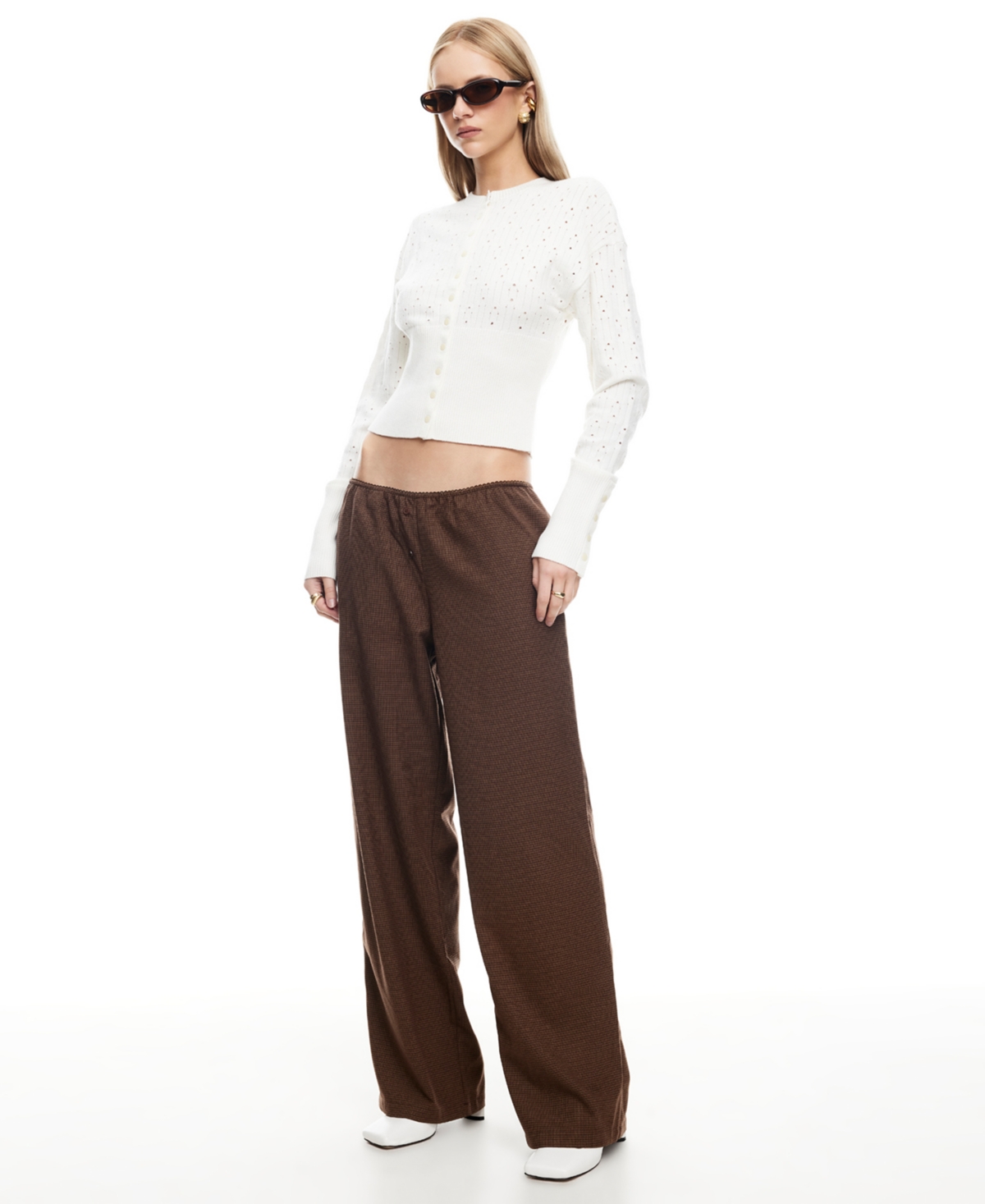 Lioness Women's Shimmer Shift Sweater In White
