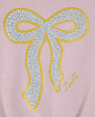 Toddler Girls 2-Piece Bow Crewneck Top and Wide Pants Fleece Set