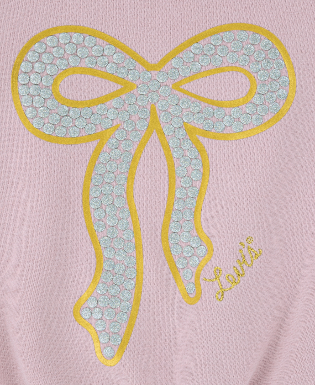 Levi's Toddler Girls 2-Piece Bow Crewneck Top and Wide Pants Fleece Set