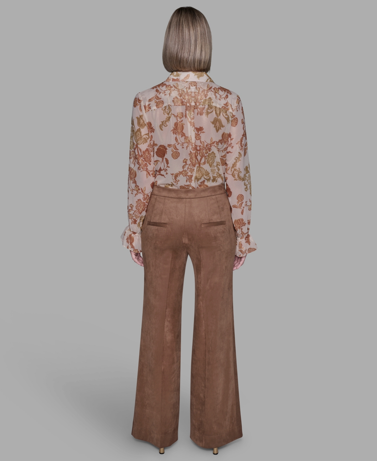 Karl Lagerfeld Women's Straight-fit Pants In Brown