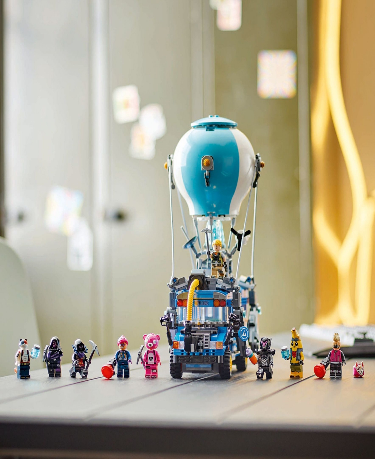 Lego Fortnite Battle Bus Video Game Toy In Blue
