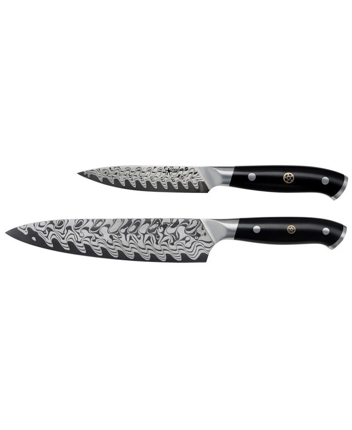 Henckels Compass Damascus 2-pc. Chef's Knife Set In Black