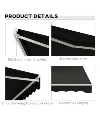 12' x 10' Electric Retractable Awning w/ Remote Controller,