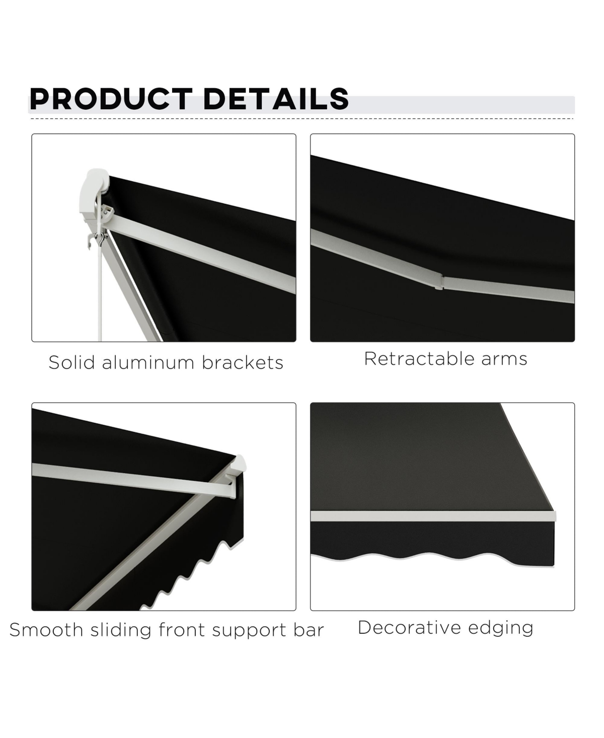 Outsunny 12' x 10' Electric Retractable Awning w/ Remote Controller