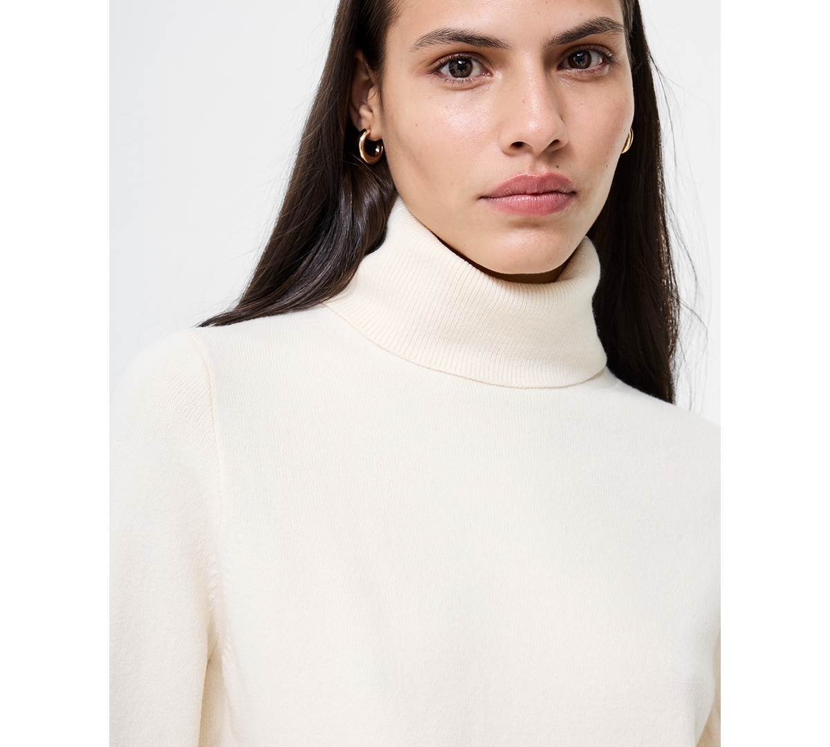 French Connection Long Sleeve Sweater Top In White