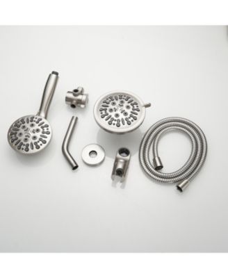 12 in Single-Handle 1-Spray Round Rain Shower Faucet Combo Set with Dual Function Pressure Balance Valve in Matte Black