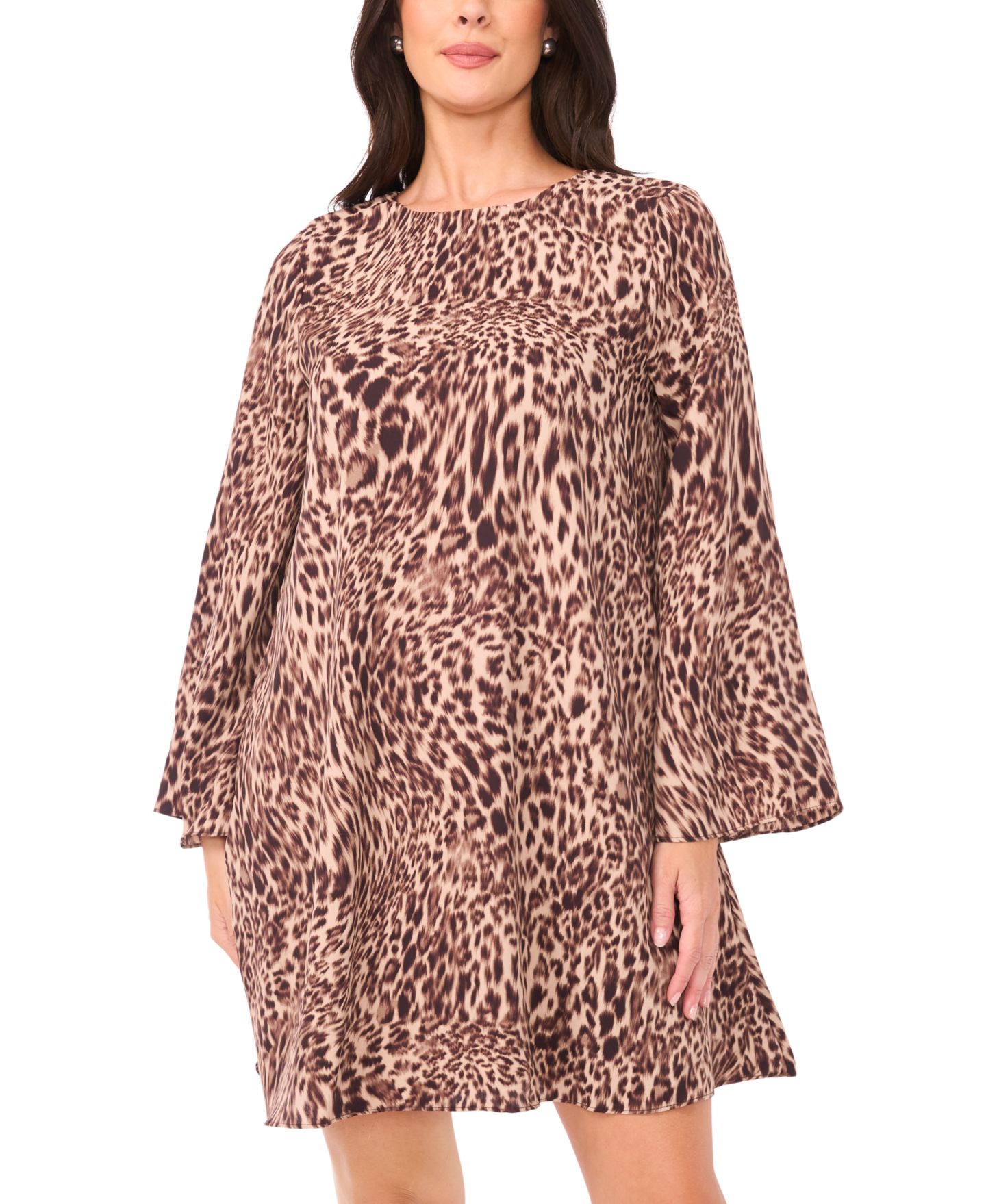 Женское платье Vince Camuto Animal-Print A-line Mini, цвет: Насыщенный серо-коричневый — фото 1