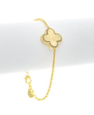 Single Flower Station with CZ Surround on Cable Chain