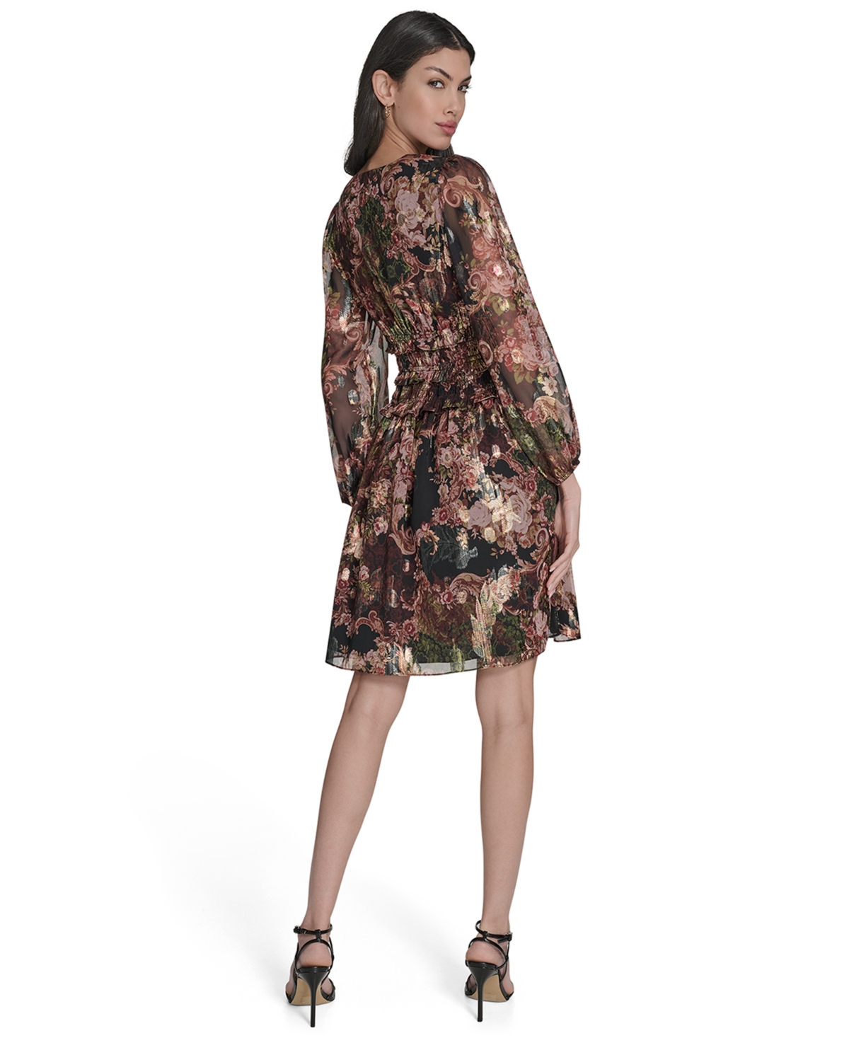 Eliza J Women's Petite Lurex Long Sleeves Dress In Multi