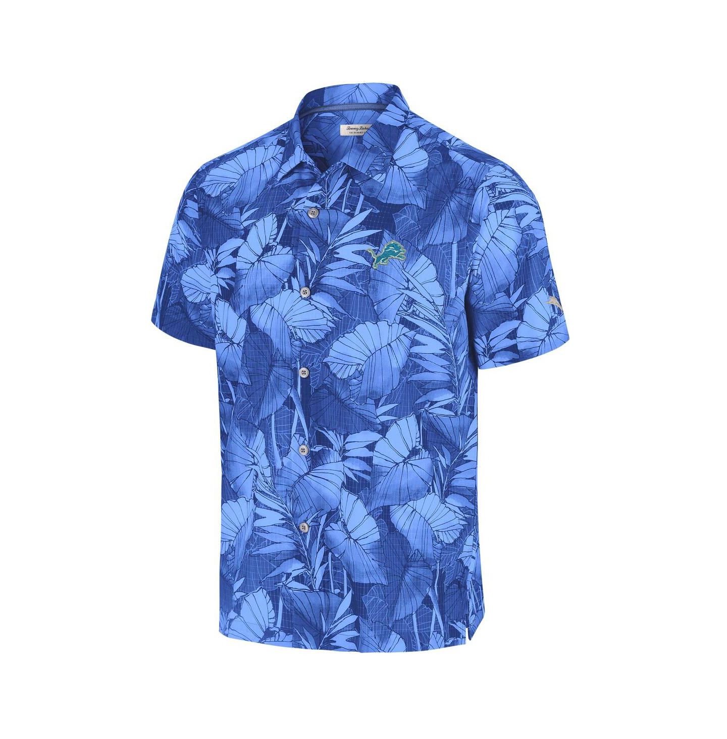 Мужская рубашка Tommy Bahama Blue Detroit Lions Bahama Coast Nuevo Fronds Camp Button-Up — фото 2