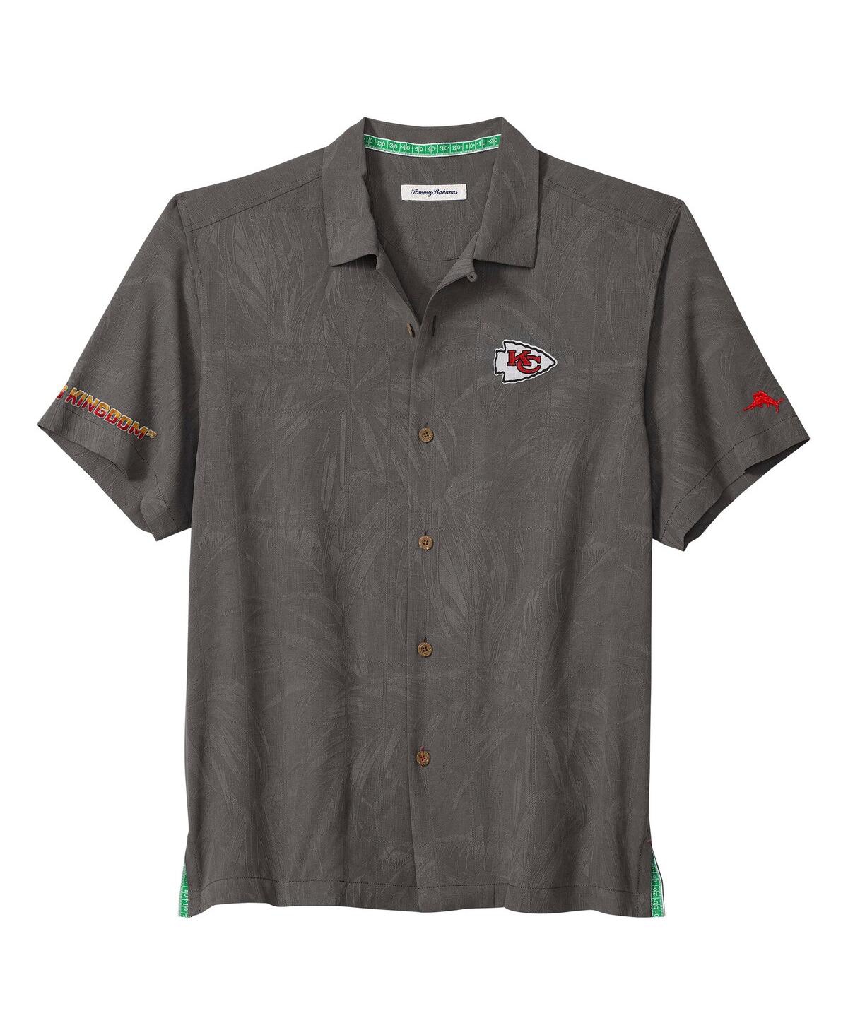 Tommy Bahama Men's Gray Kansas City Chiefs Endzone Paradise Coolmax Button-up Shirt In Gray