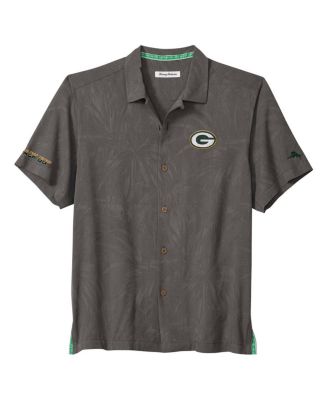 Men's Gray Green Bay Packers Endzone Paradise COOLMAX Button-Up Shirt