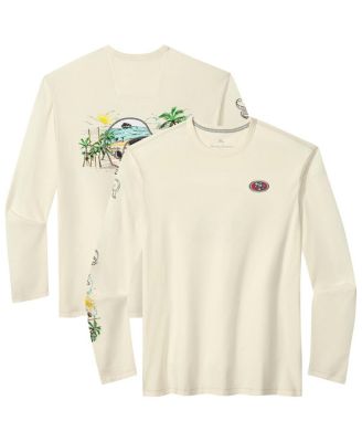 Tommy Bahama - Men's Cream San Francisco 49ers Oasis Endzone Lux Long Sleeve T-Shirt