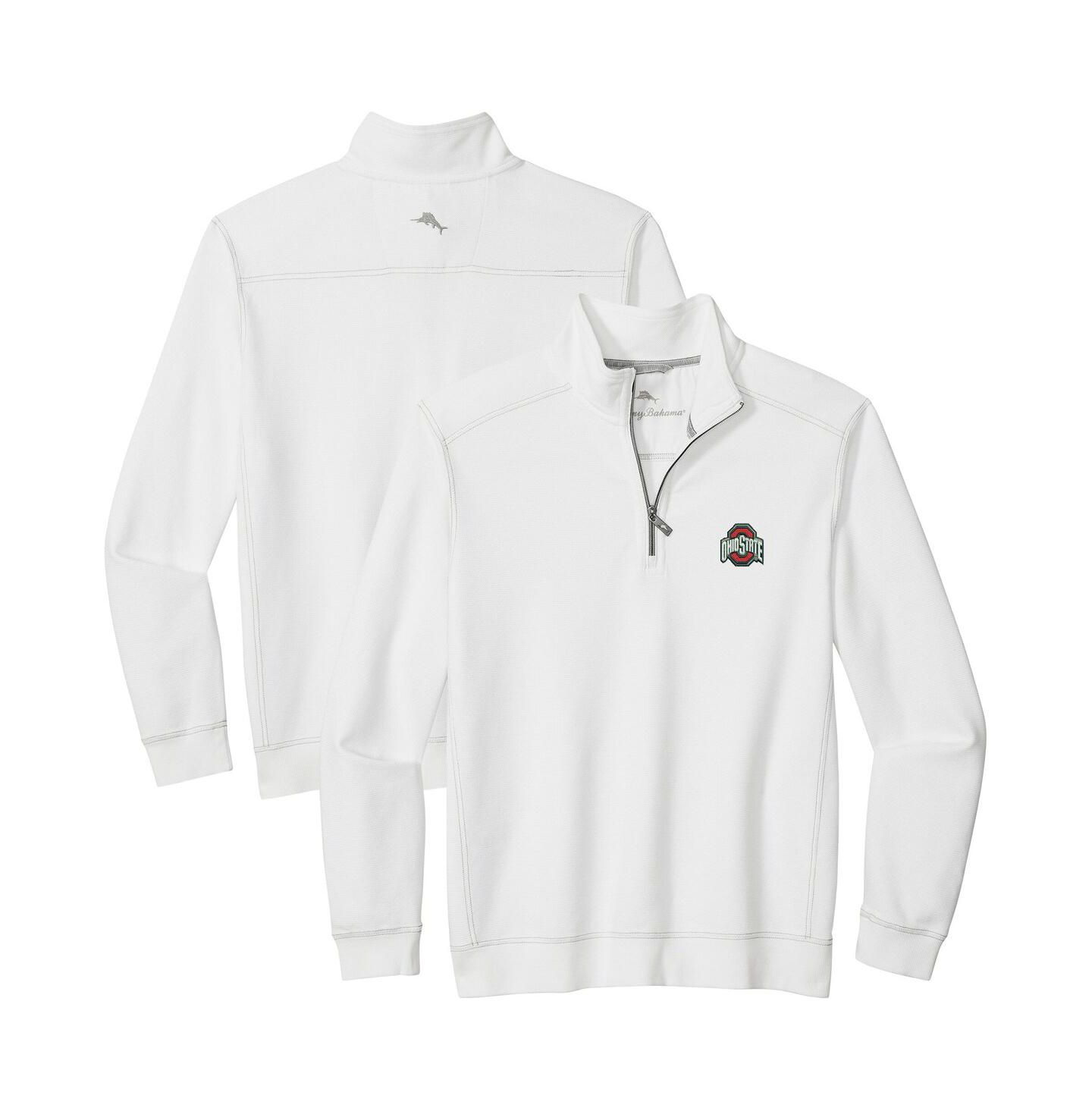 Мужская куртка Tommy Bahama White Ohio State Buckeyes Montego Bay Half-Zip — фото 1