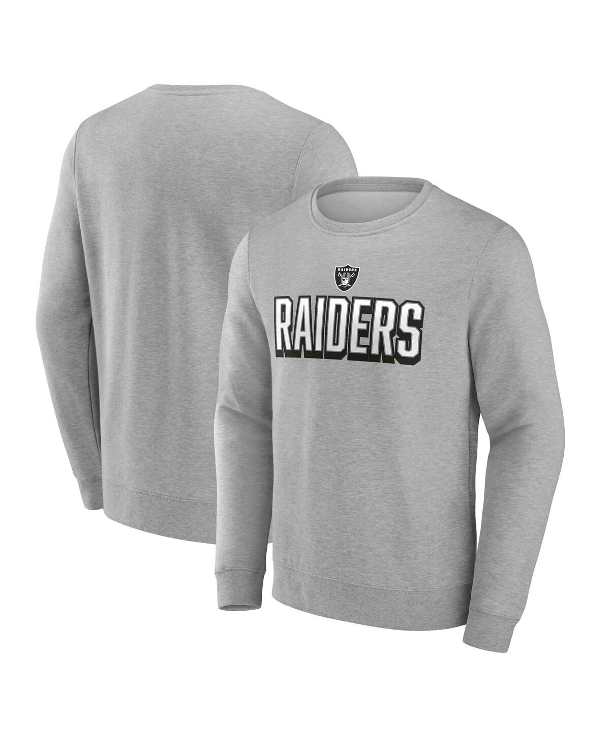 Fanatics Men's Heather Gray Las Vegas Raiders Bold Move Pullover Sweatshirt