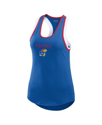 Women's Royal Kansas Jayhawks Open Hole Razorback Tank Top