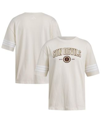 adidas - Women's Cream Arizona State Sun Devils Fashion Three-Stripes Oversized T-Shirt