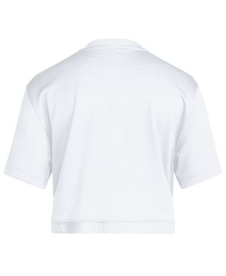 Women's White Kansas Jayhawks White Out Cropped T-Shirt