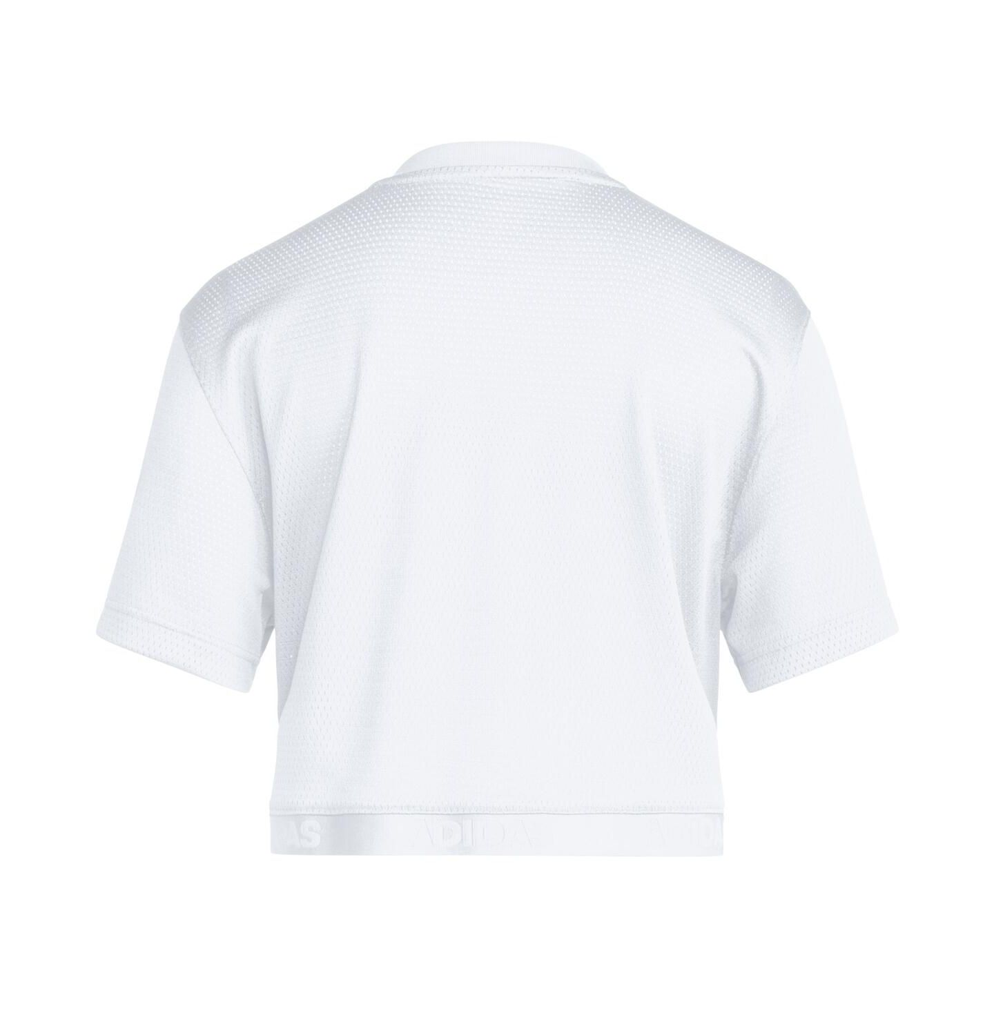 Женская футболка adidas White Kansas Jayhawks White Out Cropped — фото 3