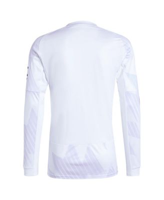 Men's White Manchester United 2025/26 Away Replica Long Sleeve Jersey