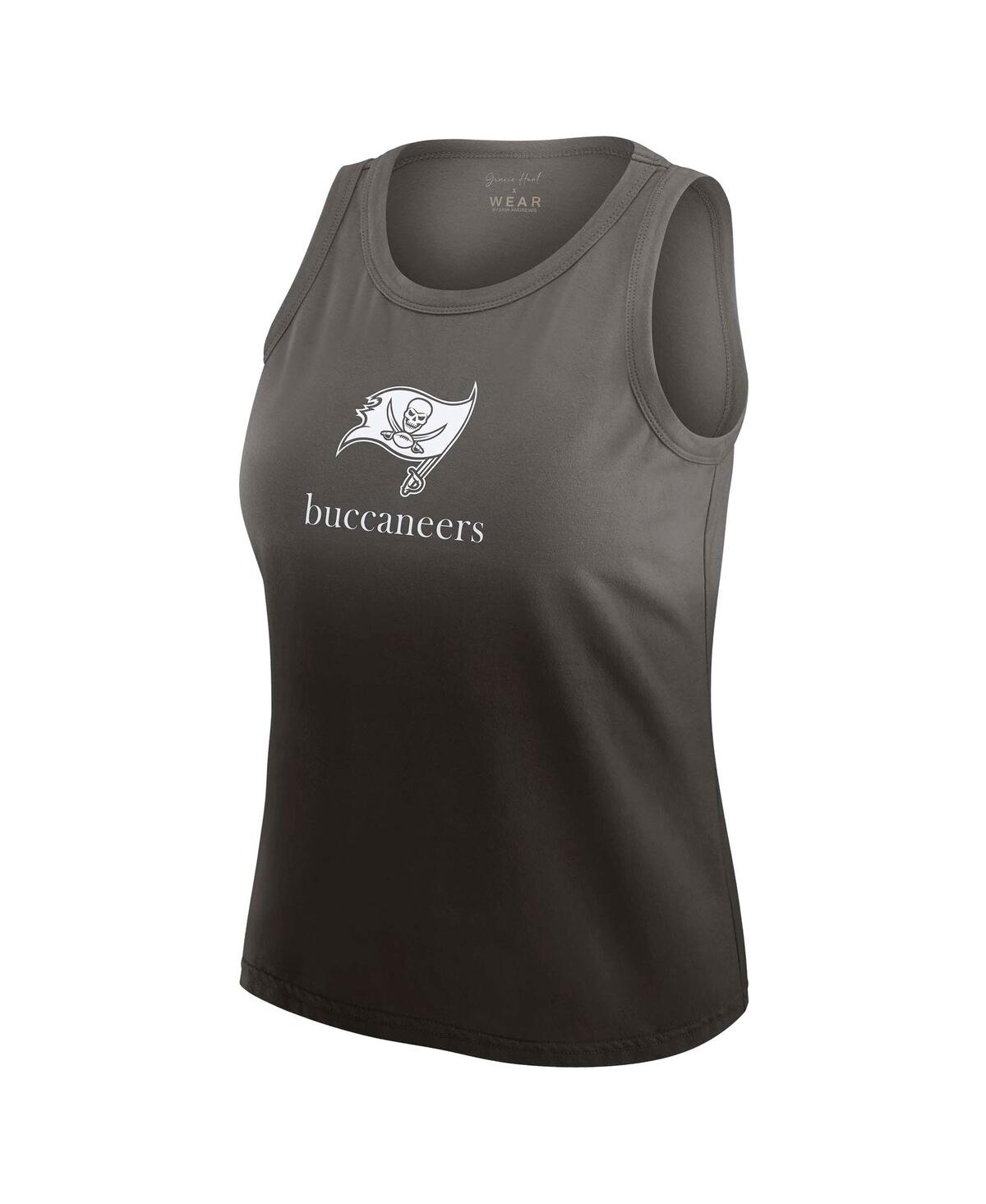 Wear By Erin Andrews Women's X Gracie Hunt Pewter Tampa Bay Buccaneers Ombre Tank Top In Gray