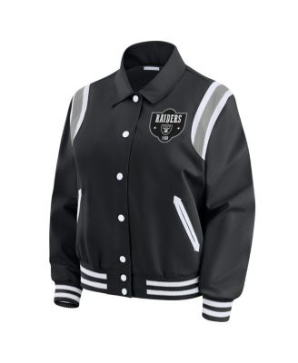 Women's Black Las Vegas Raiders Varsity Lightweight Full-Snap Jacket