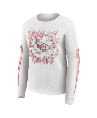 Women's White Kansas City Chiefs Graphic Waffle Long-Sleeve T-Shirt